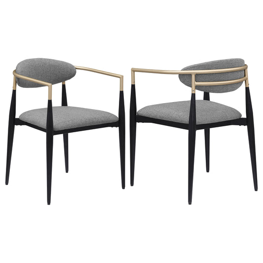 Bradbury Fabric Upholstered Dining Arm Chair Grey (Set of 2)