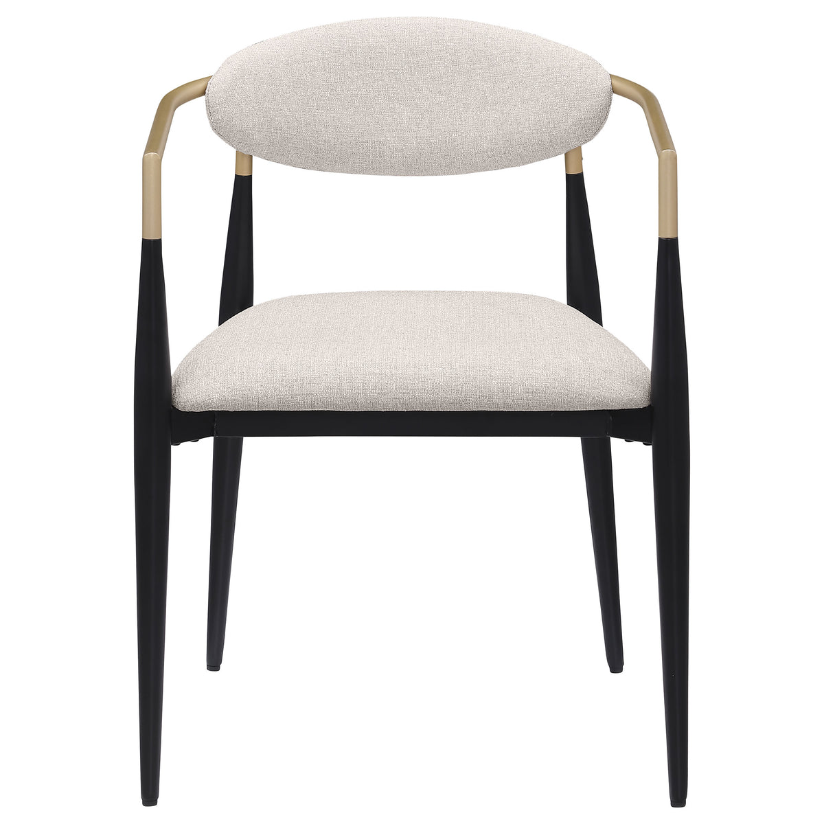 Bradbury Fabric Upholstered Dining Arm Chair Beige (Set of 2)