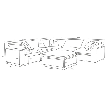 Raleigh 6-piece Boucle Upholstered Modular Sectional Ivory