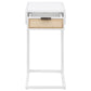 Amherst 1-drawer Radio Weave Cane Metal Side Table White