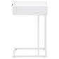 Amherst 1-drawer Radio Weave Cane Metal Side Table White
