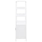Amherst 3-shelf Radio Weave Cane Metal Accent Cabinet White