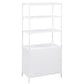 Amherst 3-shelf Radio Weave Cane Metal Accent Cabinet White
