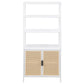 Amherst 3-shelf Radio Weave Cane Metal Accent Cabinet White