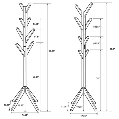 Margaret Solid Wood Coat Rack Clothing Hanger Cappuccino