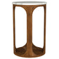 Berkeley Round Marble Top Side Table White and Brown