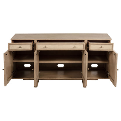 Kailani 4-door Cane Sideboard Buffet Cabinet Beige Oak