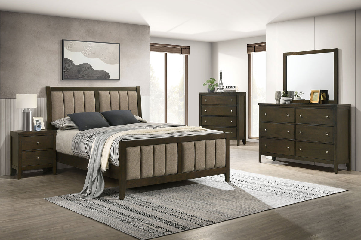 Wilkes Transitional 2-Drawer Nightstand with Metal Knobs Dark Cocoa