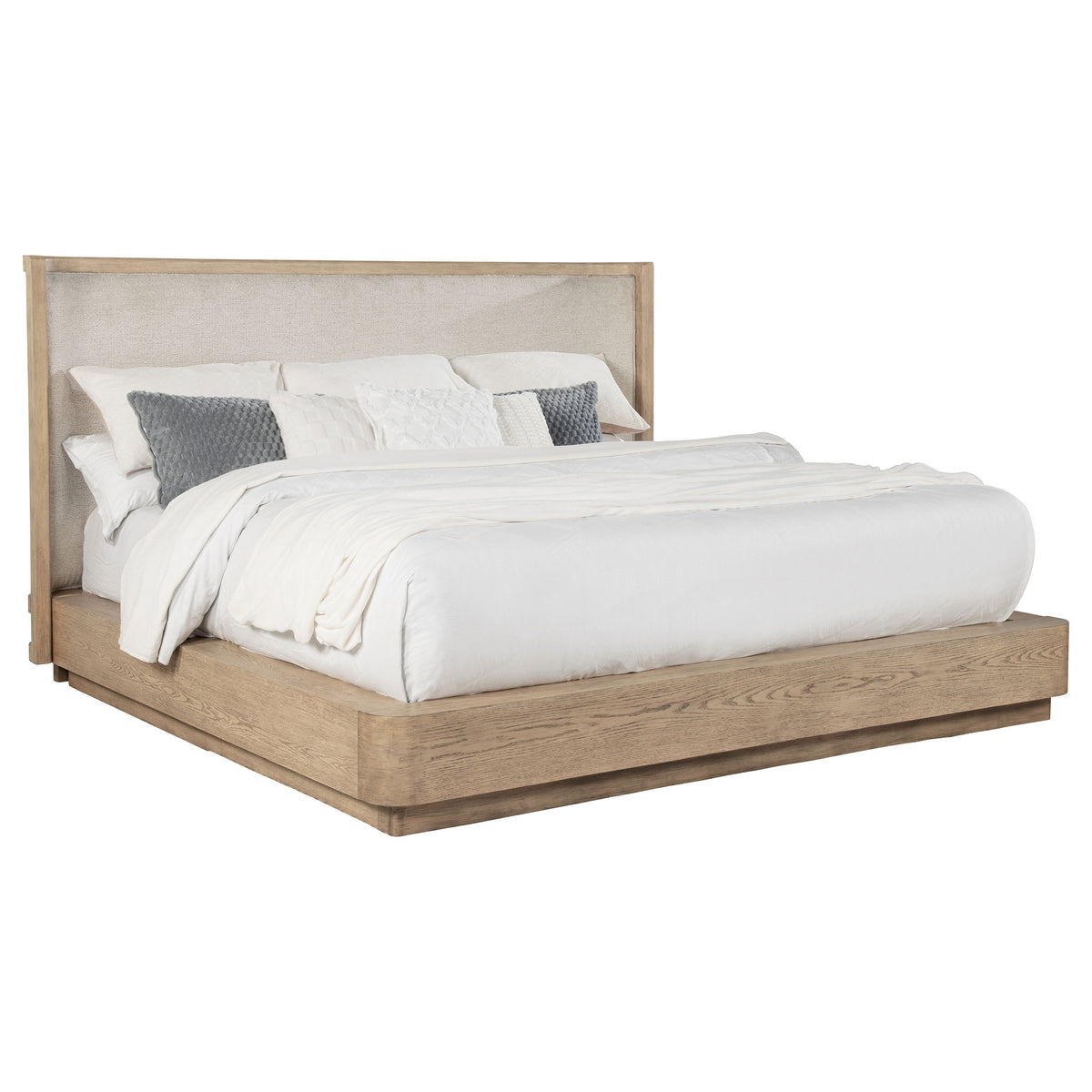 Kailani 52-inch Eastern King Wingback Bed Beige Oak