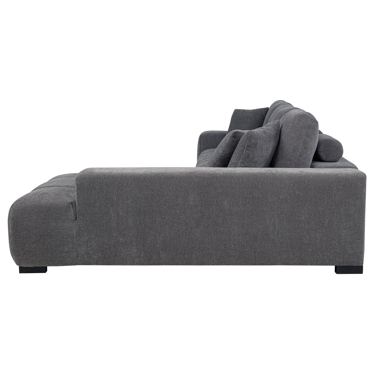 Octavia Tufted 2-Piece Sectional Chaise Sofa Charcoal Grey