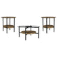 Delfin 3-piece Round Coffee and End Table Set Brown