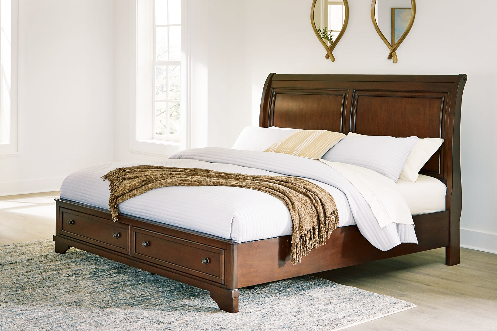 Trellington King Sleigh Storage Bed - Brown