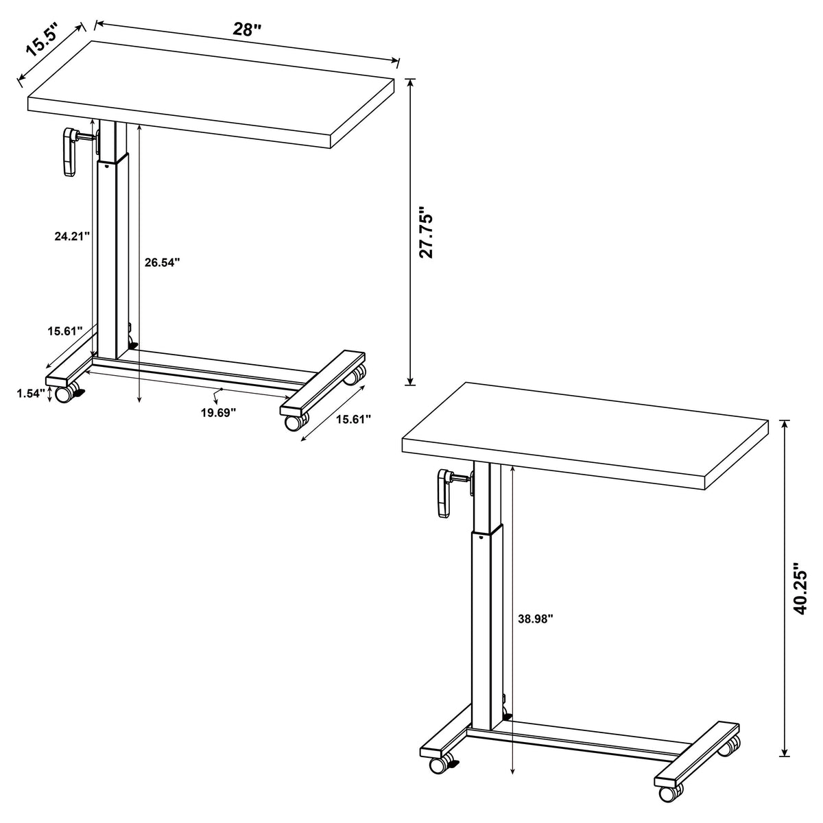 Westpark Height Adjustable Mobile Bedroom C-Table Mango