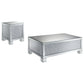 Gillian 2-piece Mirrored Coffee and End Table Set Silver