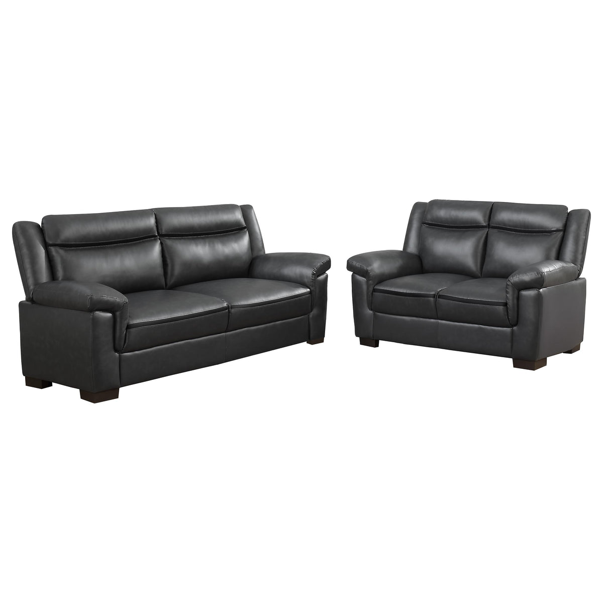 Arabella 2-piece Upholstered Padded Arm Sofa Set Grey