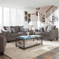 Salizar 2-piece Upholstered Flared Arm Sofa Set Grey