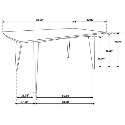 Malone Rectangular 78-inch Wood Dining Table Dark Walnut