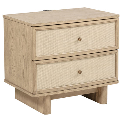 Kailani 4-piece Eastern King Bedroom Set Beige Oak