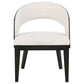 Leandro Upholstered Dining Arm Chair Cream (Set of 2)