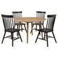 Andrews 5-piece Round Dining Table Set Light Ash and Black