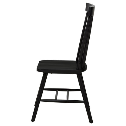 Andrews Windsor Spindle Back Dining Side Chair Black (Set of 2)