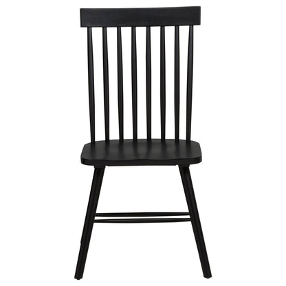 Andrews Windsor Spindle Back Dining Side Chair Black (Set of 2)