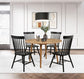 Andrews Windsor Spindle Back Dining Side Chair Black (Set of 2)