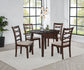 Barton 5-piece Round Wood Dining Table Set Dark Brown