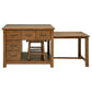 Mayfair 3-piece Kitchen Island with Extension Table Dark Oak