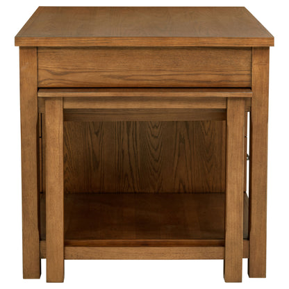 Mayfair 3-piece Kitchen Island with Extension Table Dark Oak