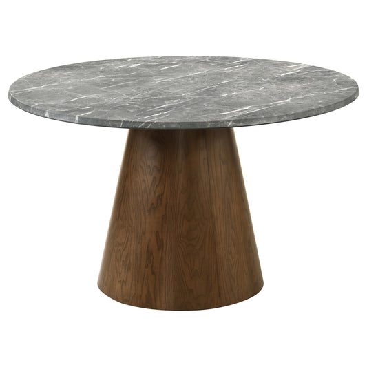 Franklin 59-inch Round Dining Table Grey and Dark Oak
