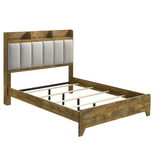 Henderson 57-inch Queen Bookcase Panel Bed Medium Oak