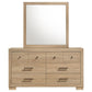Arielle 6-drawer Bedroom Dresser with Mirror Light Oak