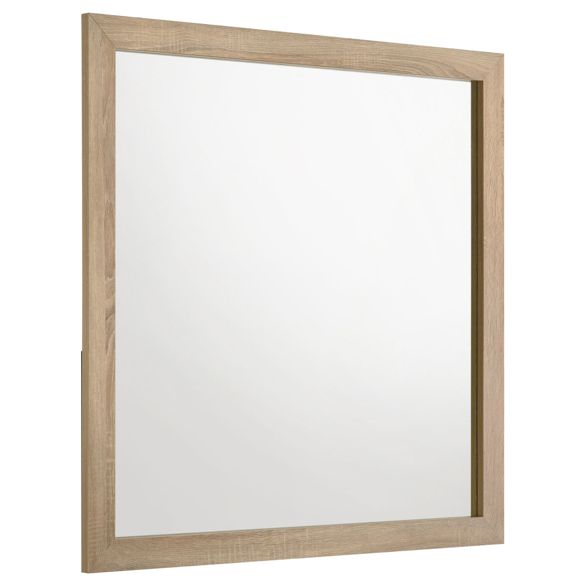 Arielle Dresser Mirror with Wood-Look Frame Light Oak