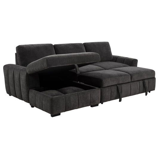Pastrana Upholstered Sleeper Sectional Sofa LAF Chaise Grey