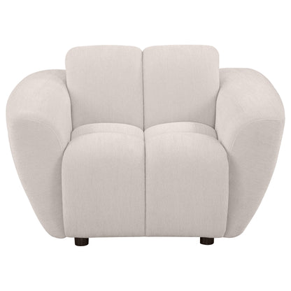 Destino Chenille Upholstered Splayed Arm Accent Chair Greige