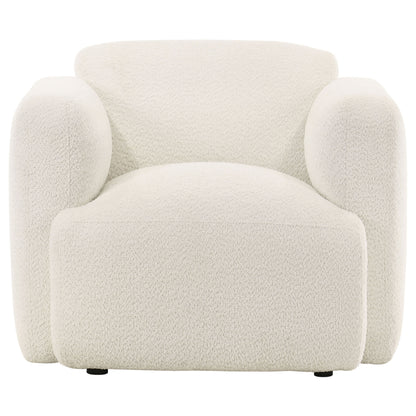 Dorset Fabric Upholstered Round Track Arm Accent Chair White