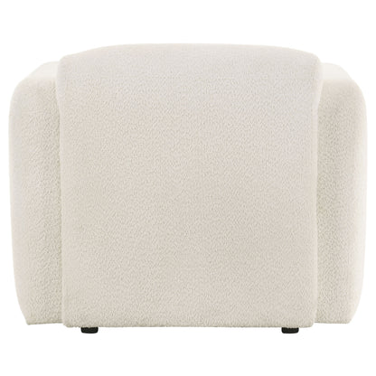 Dorset Fabric Upholstered Round Track Arm Accent Chair White