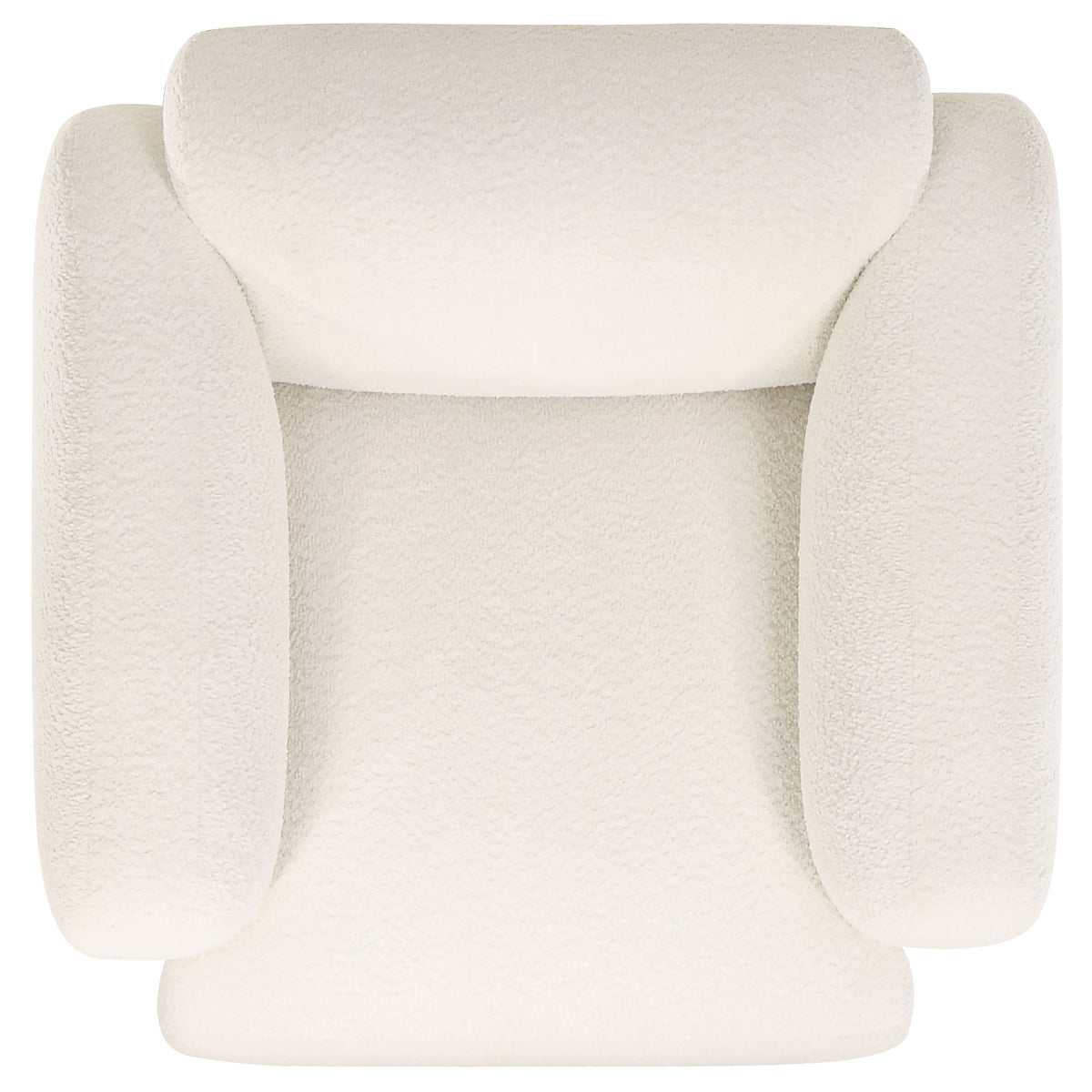 Dorset Fabric Upholstered Round Track Arm Accent Chair White