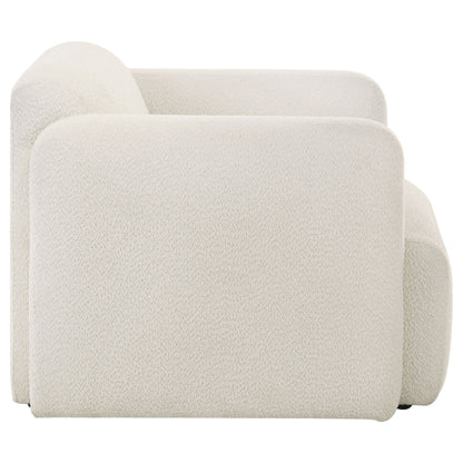 Dorset Fabric Upholstered Round Track Arm Accent Chair White