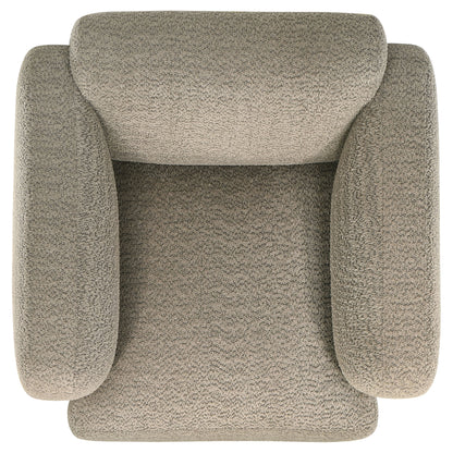 Dorset Fabric Upholstered Round Track Arm Accent Chair Brown
