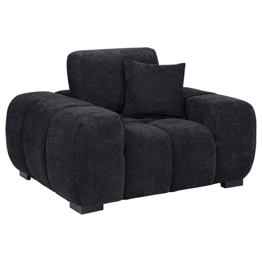 Octavia Tufted Upholstered Accent Chair Black