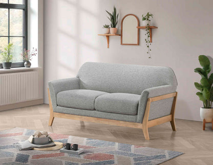 Vaughn Fabric Upholstered Flared Arm Loveseat Grey
