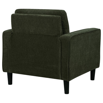 Ruth Fabric Upholstered Track Arm Accent Chair Matcha Green