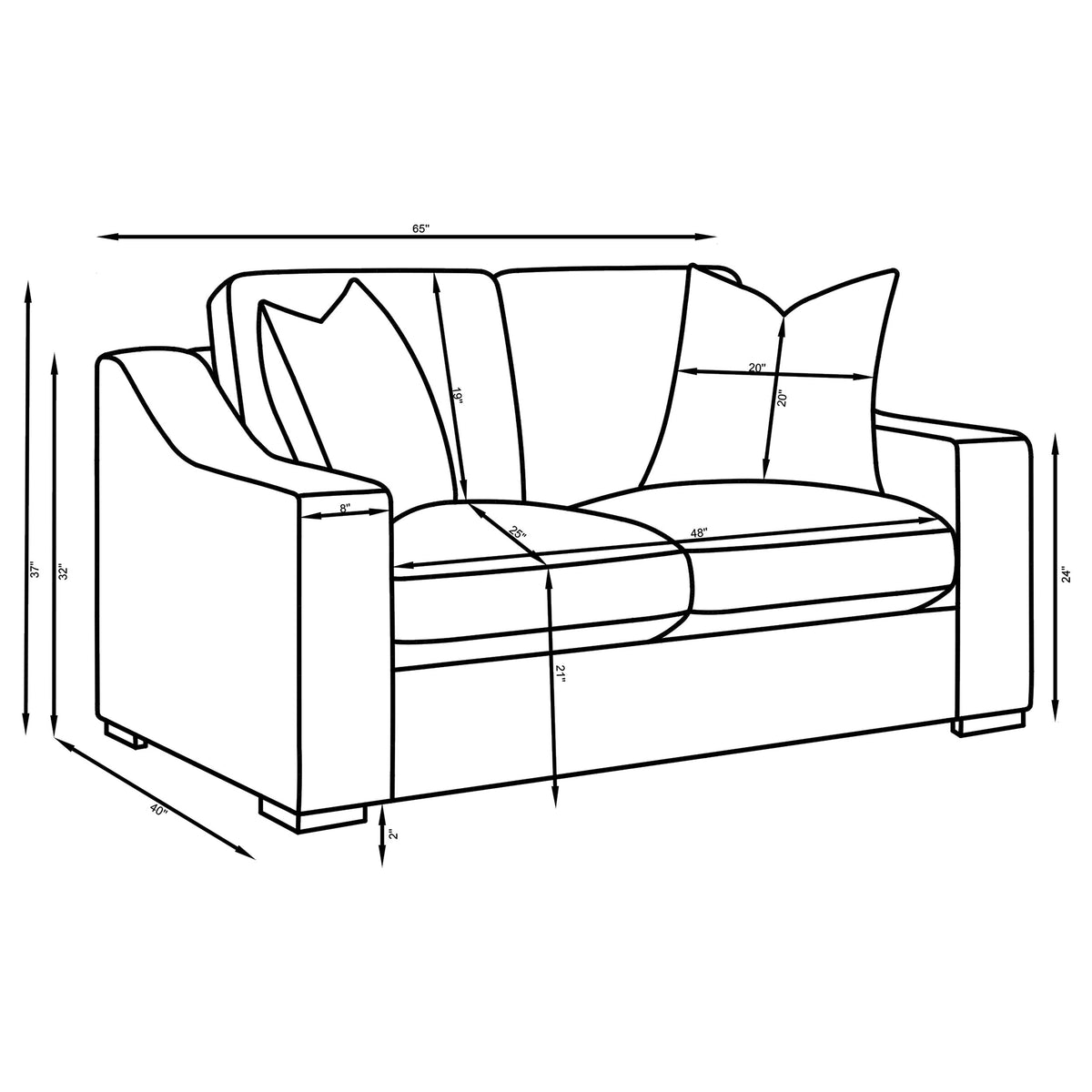 Ashlyn Fabric Upholstered Sloped Arm Loveseat Sand