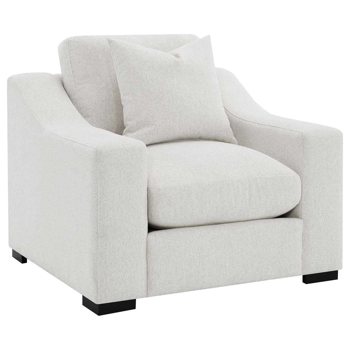 Ashlyn Fabric Upholstered Sloped Arm Accent Chair Sand