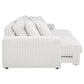 Jacana Corduroy Upholstered Dual Power Chaise Sofa Ivory