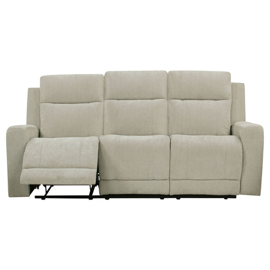Kennett Chenille Upholstered Power Reclining Sofa Ivory