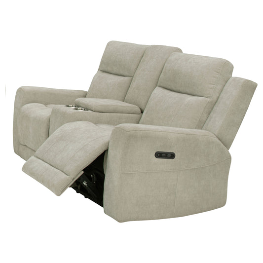 Kennett Chenille Upholstered Power Reclining Loveseat Ivory
