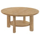 Ottowa 3-piece Round Wood Coffee Table Set Light Oak